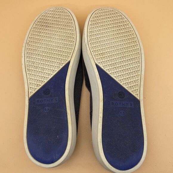 Rothy's The Original Slip On Sneaker Women’s 8.5 Athletic Boat Shoe Blue Stripe - Picture 9 of 16